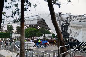 Book Fair Structure Callapsed Because Strong Wind - Mexico