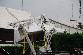 Book Fair Structure Callapsed Because Strong Wind - Mexico
