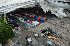 Book Fair Structure Callapsed Because Strong Wind - Mexico