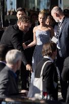 Cannes Scarlett Johansson, Colin Jost leave Hotel Marriott MP