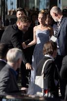 Cannes Scarlett Johansson, Colin Jost leave Hotel Marriott MP