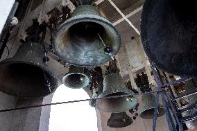 Bell ringing at St Michael's Monastery in Kyiv