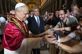 Pope Leo XIV Visits St. Paul Basilica - Rome
