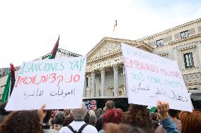 Pro-Palestinian Protest At Congress of Deputies - Madrid