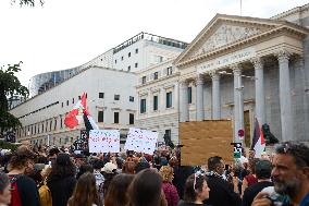 Pro-Palestinian Protest At Congress of Deputies - Madrid