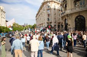 Pro-Palestinian Protest At Congress of Deputies - Madrid