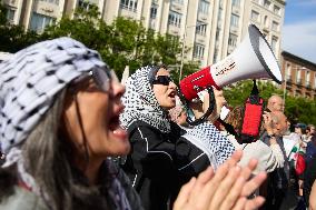 Pro-Palestinian Protest At Congress of Deputies - Madrid