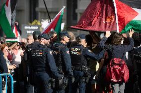 Pro-Palestinian Protest At Congress of Deputies - Madrid