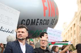Pro-Palestinian Protest At Congress of Deputies - Madrid