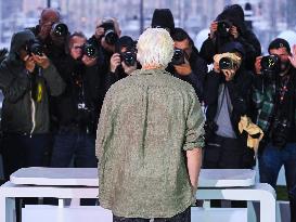 Cannes - Julian Assange's Statement T-Shirt At The Six Billion Dollar Man Photocall