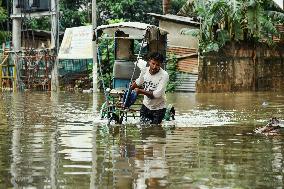 Heavy Rain Floods Guwahati Streets - India