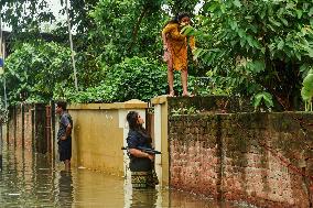 Heavy Rain Floods Guwahati Streets - India