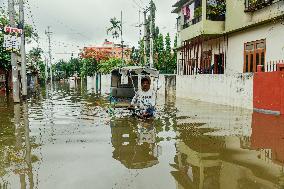Heavy Rain Floods Guwahati Streets - India