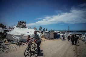 Gaza Seaport Becomes Displacement Shelter - Palestine