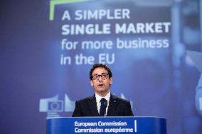Commissioner For Industry SMEs And The Single Market Press Conference - Brussels