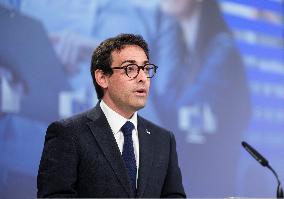 Commissioner For Industry SMEs And The Single Market Press Conference - Brussels
