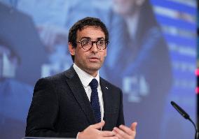 Commissioner For Industry SMEs And The Single Market Press Conference - Brussels