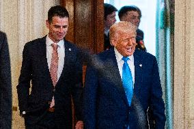 President Trump welcomes the 2025 NCAA Men's College Basketball Champions to the East Room