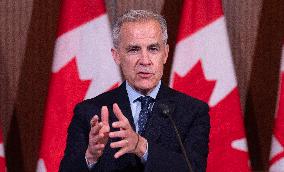 PM Mark Carney Addresses Reporters After Cabinet Retreat - Ottawa