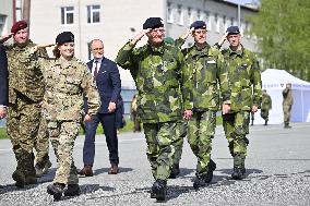 KING CARL GUSTAF VISITS SWEDISH NATO SOLDIERS