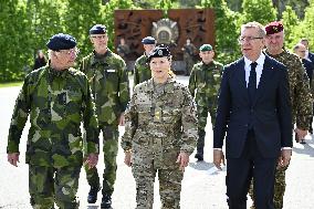 KING CARL GUSTAF VISITS SWEDISH NATO SOLDIERS