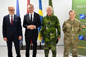KING CARL GUSTAF VISITS SWEDISH NATO SOLDIERS