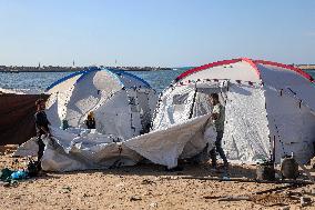 Gaza Seaport Becomes Displacement Shelter