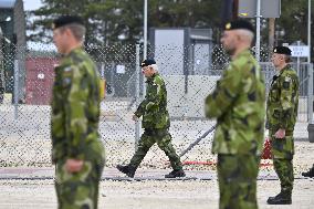 KING CARL GUSTAF VISITS SWEDISH NATO SOLDIERS
