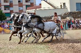 Roman Chariot Race During Emerita Lvdica - Spain