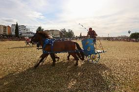 Roman Chariot Race During Emerita Lvdica - Spain