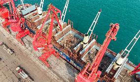 Largest Timber Import Port Rizhao Port in China