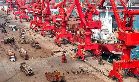 Largest Timber Import Port Rizhao Port in China