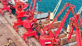 Largest Timber Import Port Rizhao Port in China