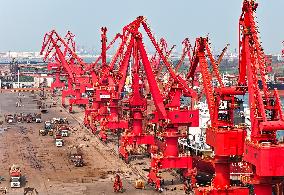 Largest Timber Import Port Rizhao Port in China