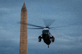 U.S. President Trump Returns to the White House