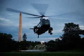 U.S. President Trump Returns to the White House