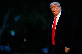 U.S. President Trump Returns to the White House