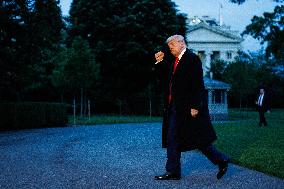U.S. President Trump Returns to the White House