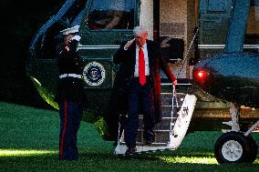 U.S. President Trump Returns to the White House