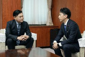 Japan's new farm minister Koizumi and Rakuten CEO Mikitani