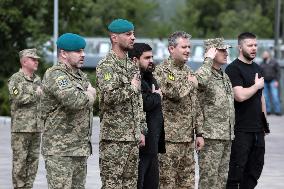 Inauguration of Marine Corps memorial sign in Kyiv