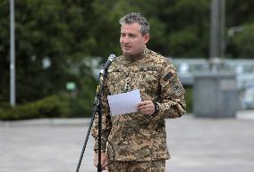 Inauguration of Marine Corps memorial sign in Kyiv