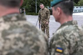 Inauguration of Marine Corps memorial sign in Kyiv
