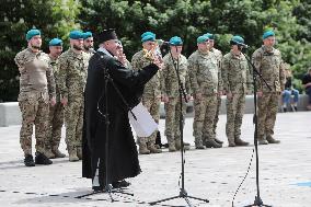 Inauguration of Marine Corps memorial sign in Kyiv