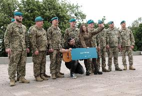 Inauguration of Marine Corps memorial sign in Kyiv