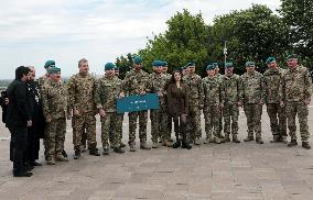 Inauguration of Marine Corps memorial sign in Kyiv
