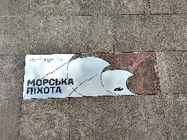 Inauguration of Marine Corps memorial sign in Kyiv