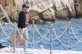 Cannes - Adrien Brody and Georgina Chapman At Eden Roc