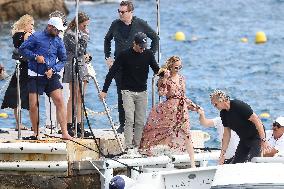 Cannes - Adrien Brody and Georgina Chapman At Eden Roc