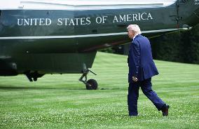 President Trump Departs the White House in Washington